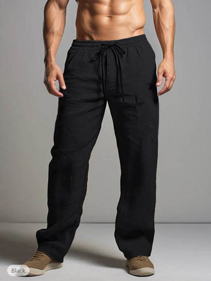 Buycenter Casual Cotton-Linen Drawstring Pants - Breathable & Comfortable - Buy Center