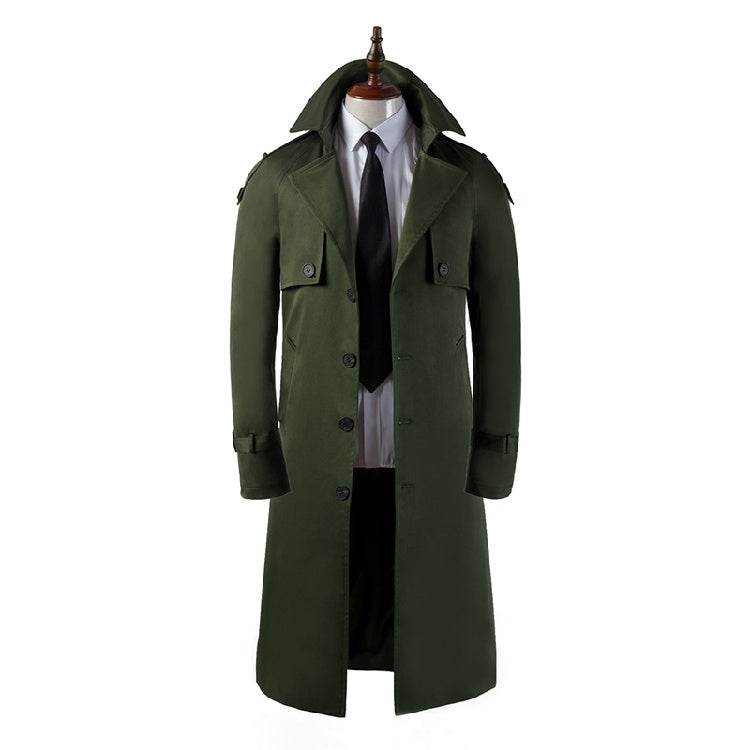 Buycenter Men's Slim Trench Coat - Stylish Over-the-Knee Fashionwear - Buy Center