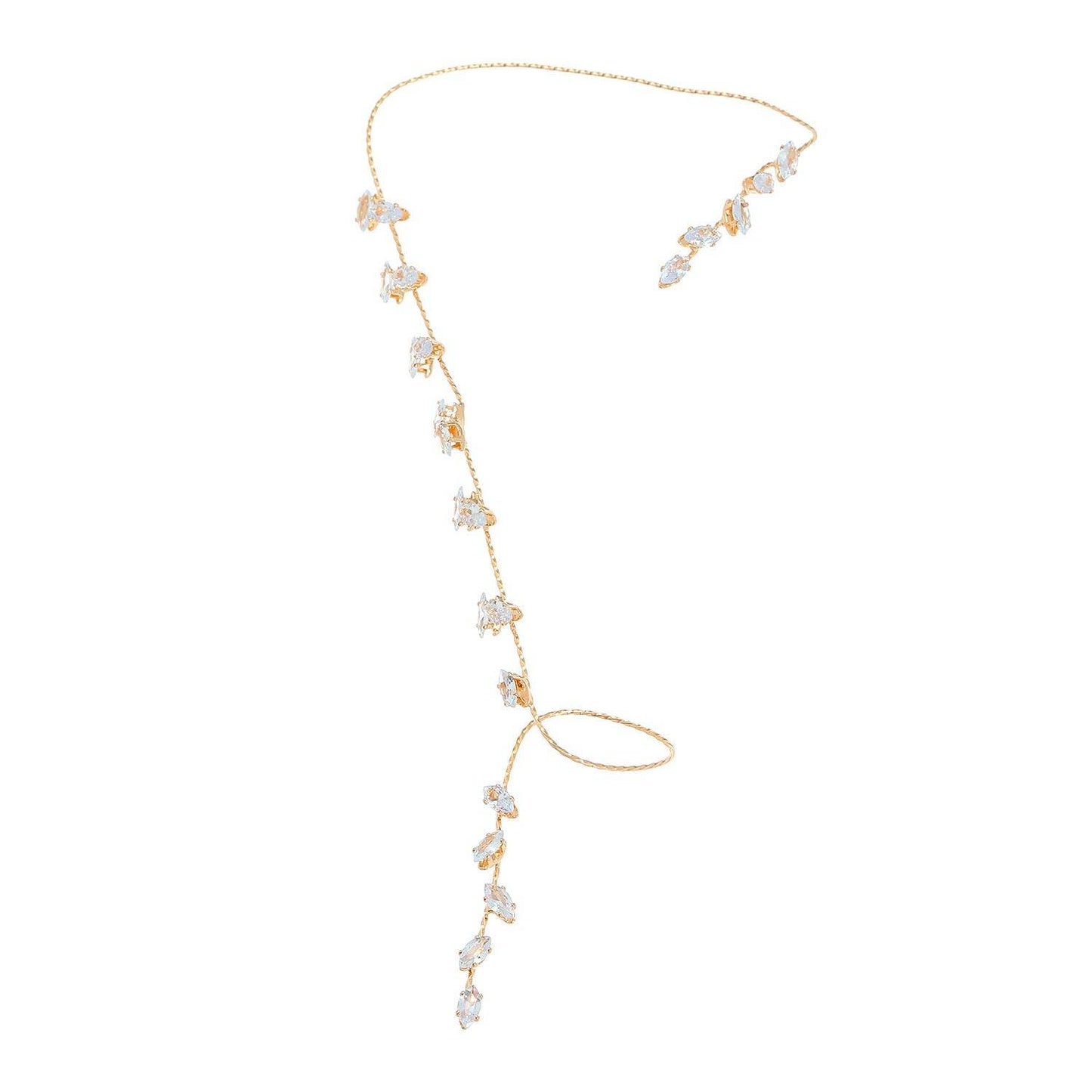 Buycenter Simple Zircon Leaves Finger Chain - Elegant Body Jewelry for Women - Buy Center