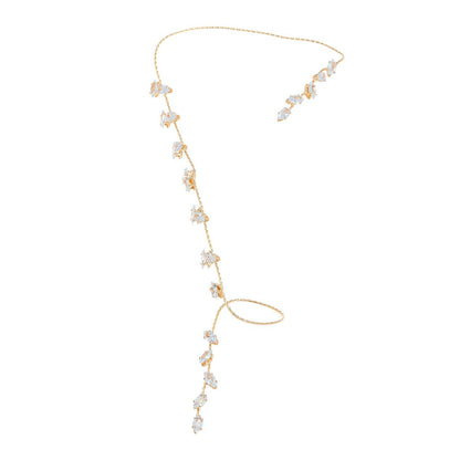 Buycenter Simple Zircon Leaves Finger Chain - Elegant Body Jewelry for Women - Buy Center