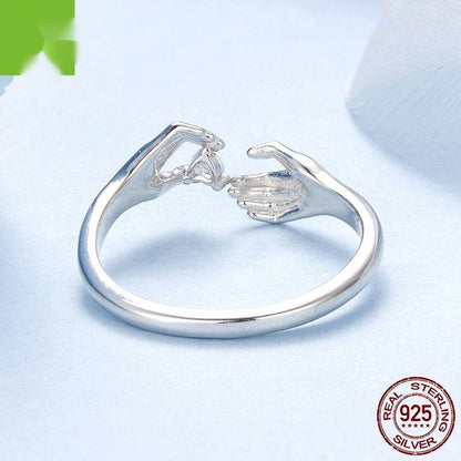 Buycenter 925 Sterling Silver Open Heart Ring - Elegant Women's Design - Buy Center