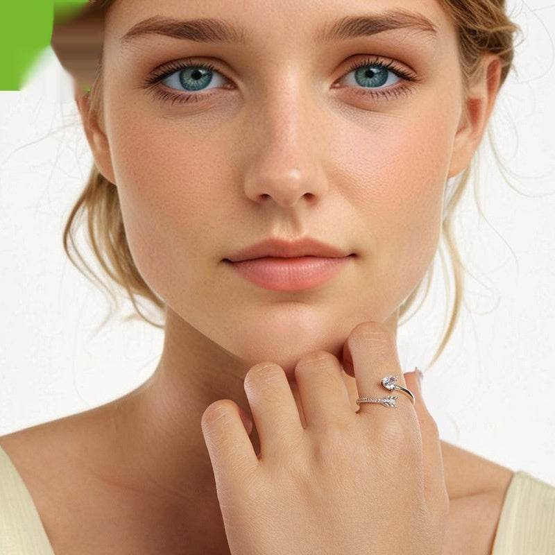 Buycenter 925 Silver Heart Arrow Open Ring - Adjustable Size for Women - Buy Center