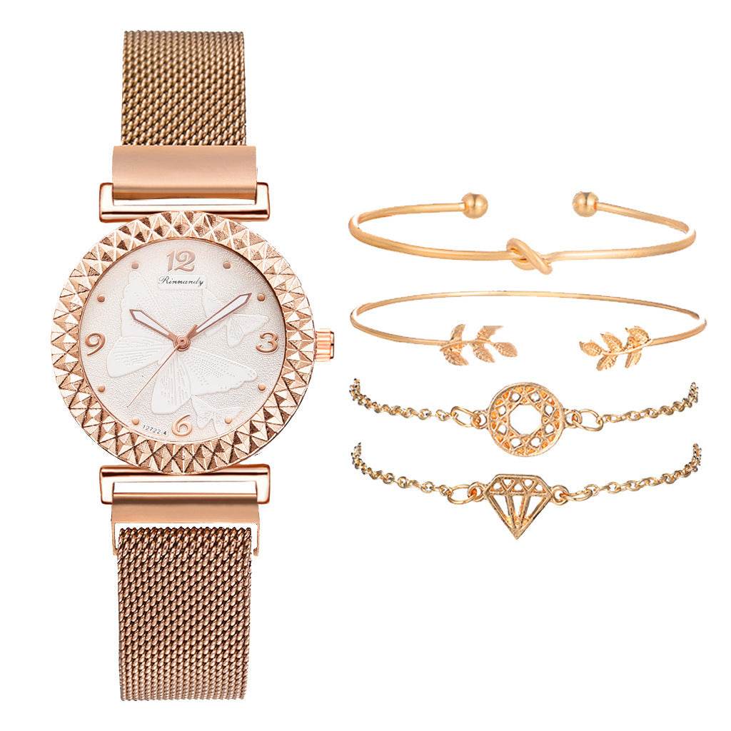 Elegant Butterfly Watch & Bracelet Set - Chic Quartz for Women - Buy Center