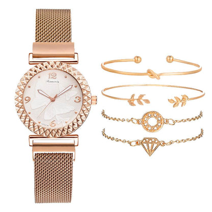 Elegant Butterfly Watch & Bracelet Set - Chic Quartz for Women - Buy Center