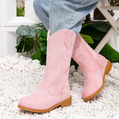 Girls Pink Fleece-Lined Princess Boots - Stylish Winter Footwear for Kids - Buy Center