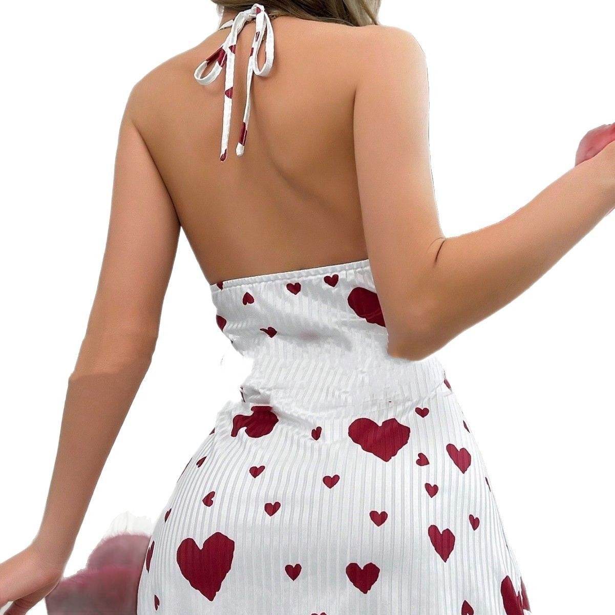 Buycenter Pure Desire Heart Print Suspender Skirt - Casual & Breathable Dress - Buy Center