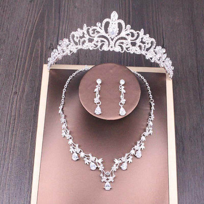 Elegant Bridal Rhinestone Crown Necklace Set - Perfect Wedding Jewelry 2025 - Buy Center