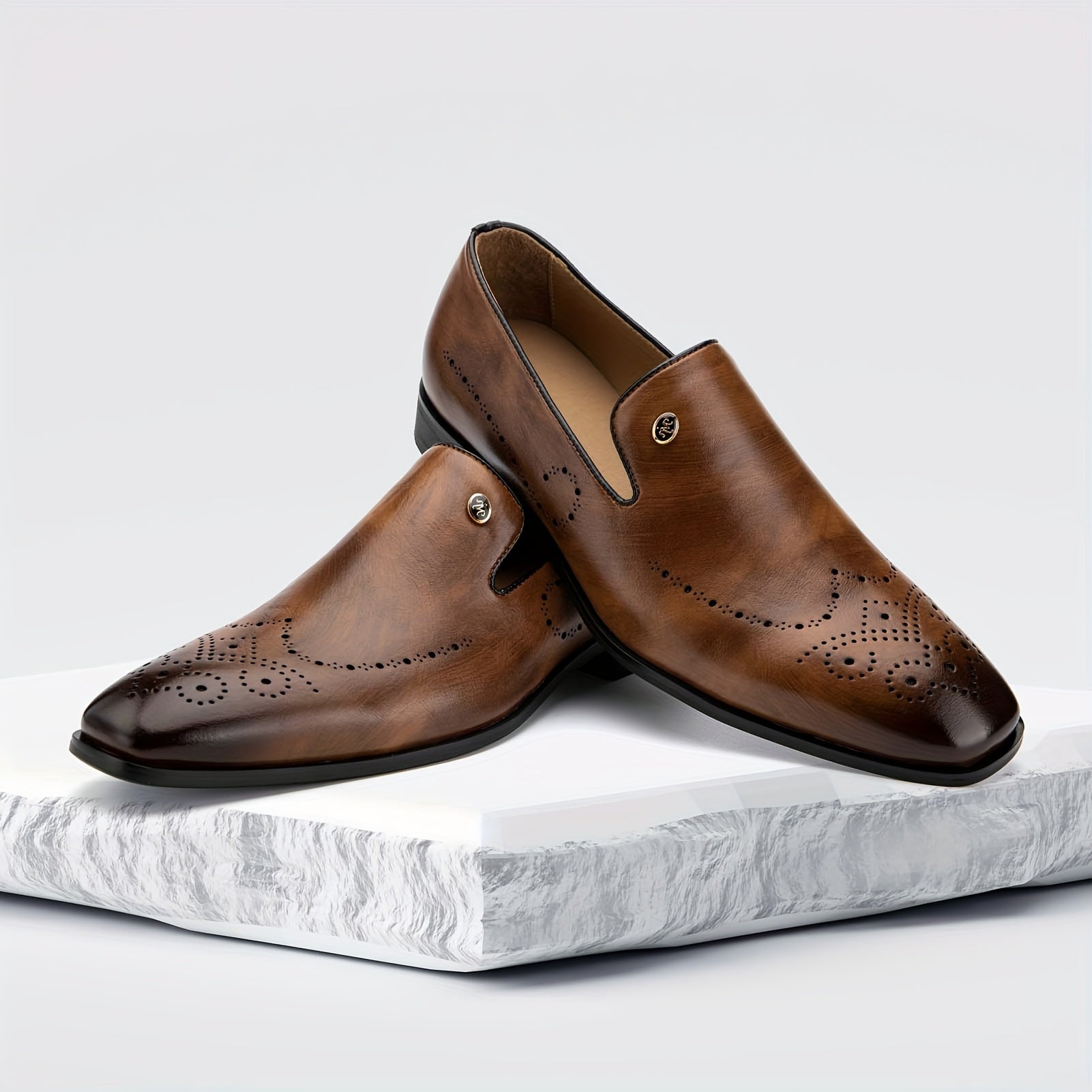 Mens Fashion Suit Loafers Formal Wedding Shoes