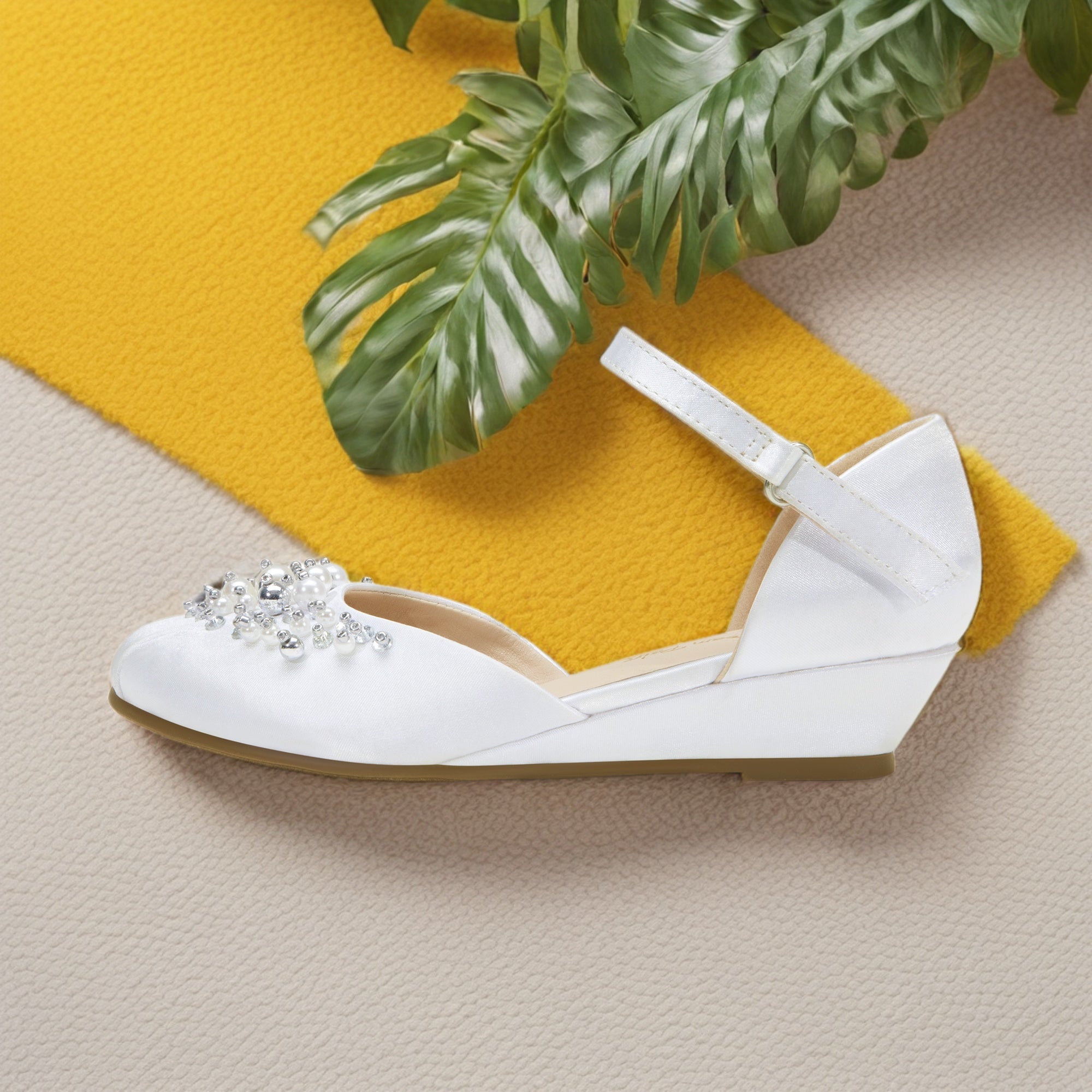 DREAM PAIRS s Elegant Princess Shoes with  Rhinestones Comfortable Low Wedge Pumps for Dress  Occasions White PVC Upper with TPR Sole Round Toe Design Strap for Easy Wear s Shoes shoes for women