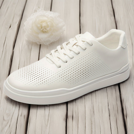 Bruno Marc Mens Lightweight Breathable Casual Dress Sneakers  Perforated PU Upper EVA Cushioned Sole LaceUp LowTop Business Casual Shoes for Office Walking  Weekend Black Versatile Footwear Sleek Sneaker Design Perforated Design