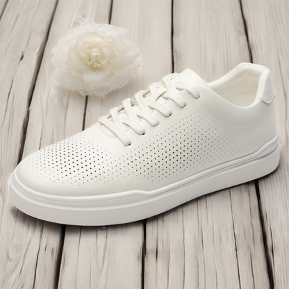 Bruno Marc Mens Lightweight Breathable Casual Dress Sneakers  Perforated PU Upper EVA Cushioned Sole LaceUp LowTop Business Casual Shoes for Office Walking  Weekend Black Versatile Footwear Sleek Sneaker Design Perforated Design