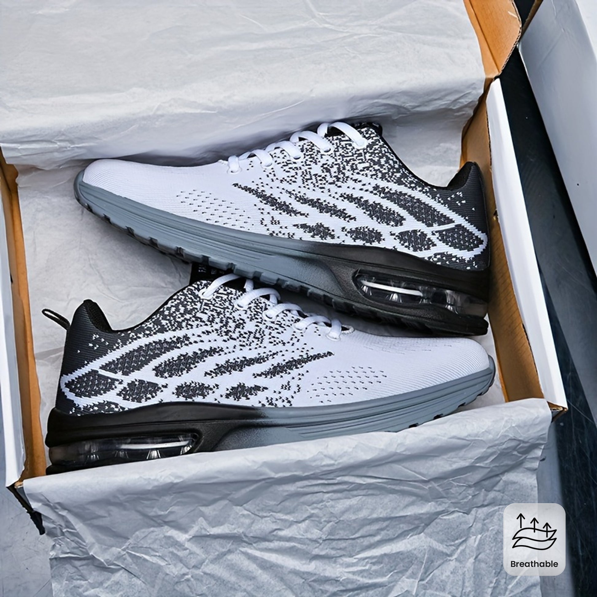 MenS Laceup Sneakers  Air Cushioned Athletic Shoes  Shockabsorbing And Breathable